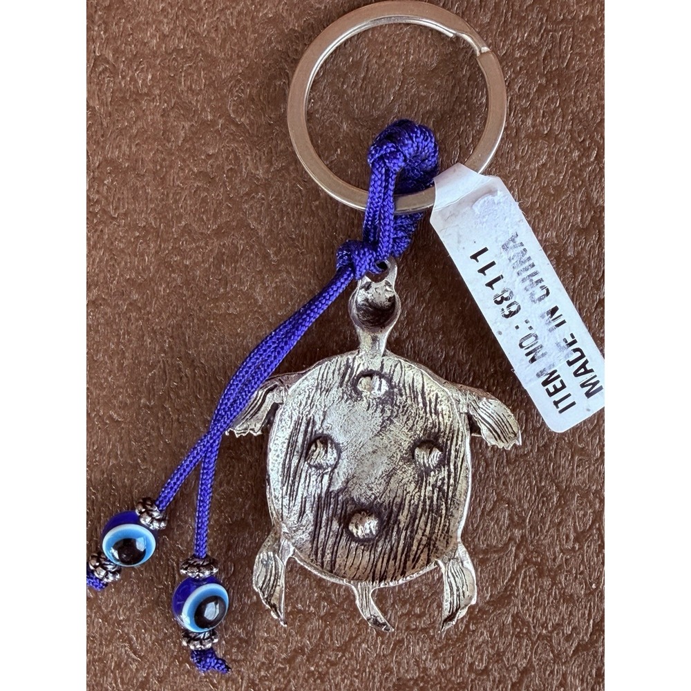 Turtle Charm & Evil Eye Protection Keychain - Picture 3 of 6